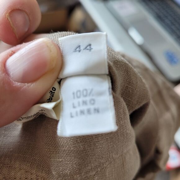 PHILO Italian Linen Pants Flowy Oversized Tan Brown Nuetral European Size 44 - Picture 9 of 10